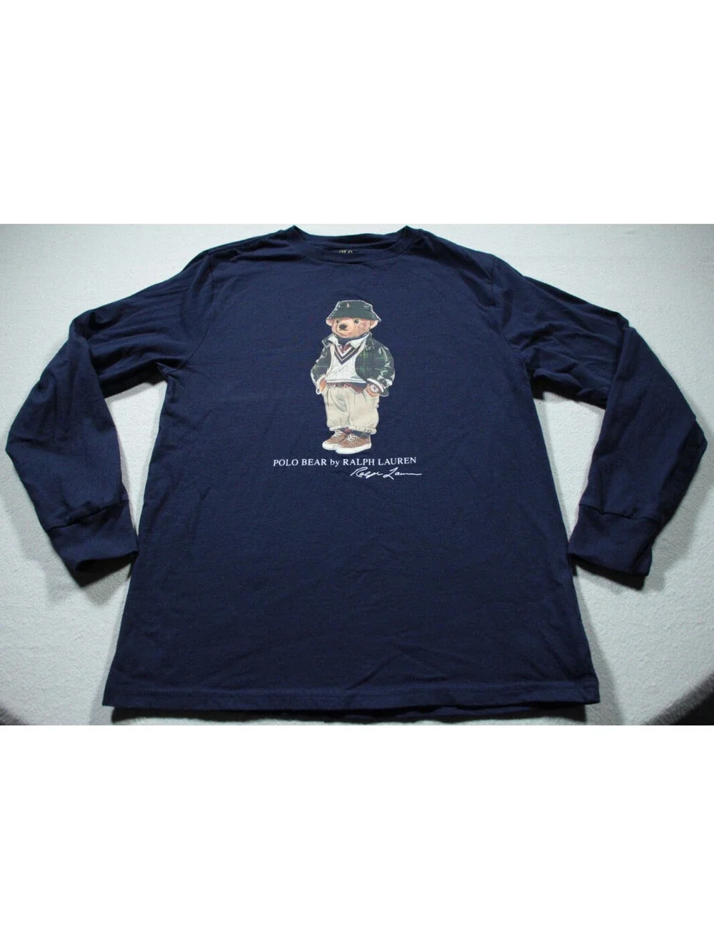Polo Bear Cotton Long Sleeve Tee Ralph Lauren T-Shirt Youth L Kids